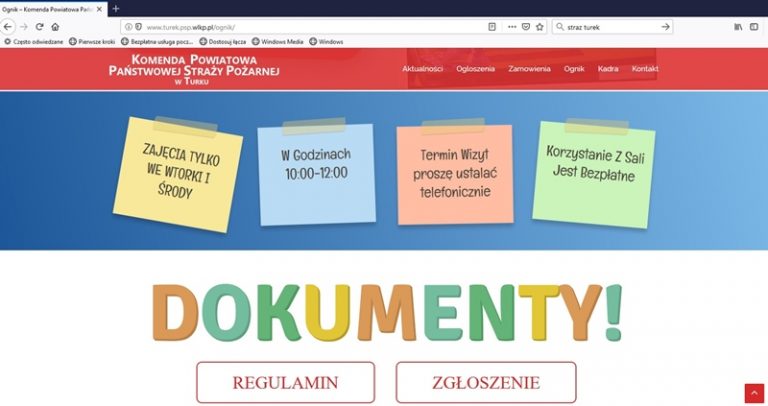 PSP Turek. Salka Ognik - podstrona