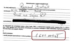 oświadczenie majątkowe Ryszarda Bartosika