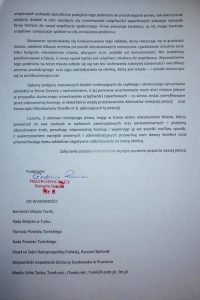 Deveris Turek. Petycja Zarządu Mieszkańców Osiedla nr 8