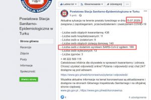 Kto mija się z prawdą? (raport Sanepidu Turek - stan na 15.07.2020 r.)