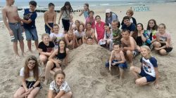 UKS Judo Tuliszków nad morzem na plaży w Mielnie