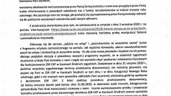 Oświadczenie wicedyrektorów ZSR CKP w Kaczkach Średnich