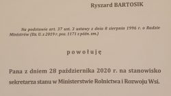 Ryszard Bartosik wiceministrem rolnictwa
