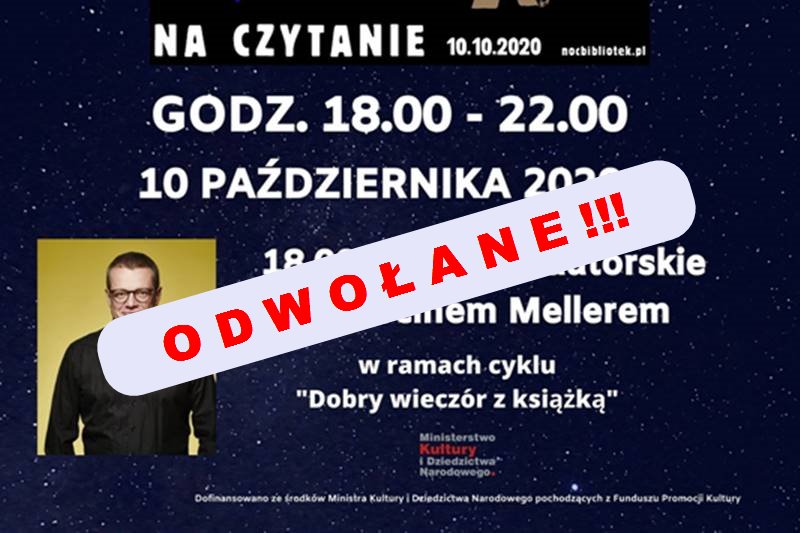 Zaproszenie na spotkanie z Marcinem Mellerem - ODWOŁANE