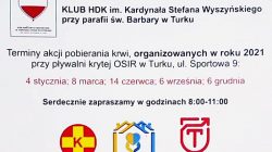 Turek. Zbiórka krwi/terminy