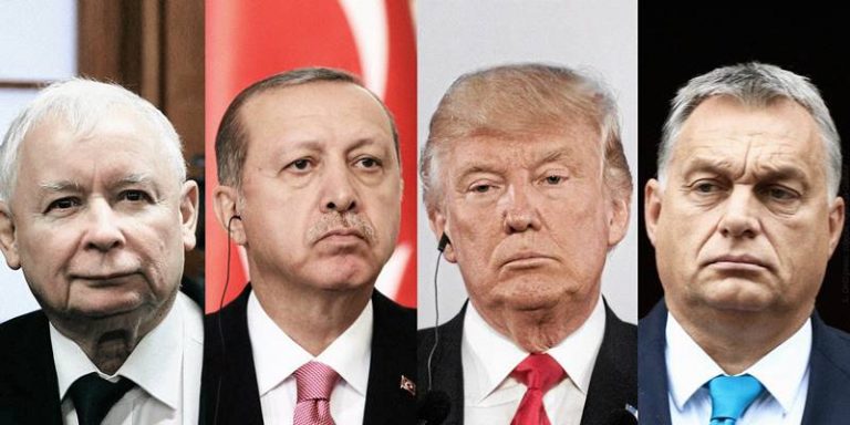 Od lewej: Kaczyński, Erdogan, Trump, Orban