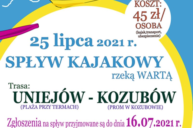 Spływ kajakowy Uniejów - Kozubów (2021)