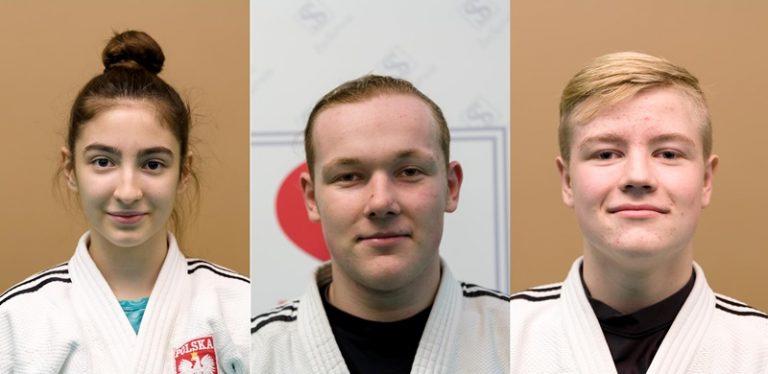 UKS Judo Tuliszków. Od lewej: Julia Kocimska, Norbert Tomaszewski, Jan Antoniewicz