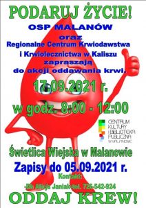 Malanów. Zbiórka krwi