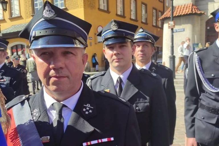 OSP Turek na obchodach 100-lecia w Warszawie | od lewej: dh Tadeusz Wojciechowski