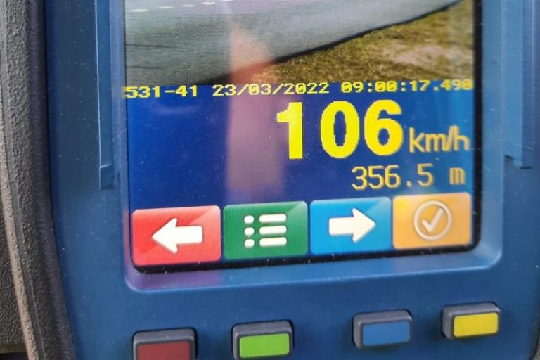 Fotoradar, nadmierna prędkość 106 km/h
