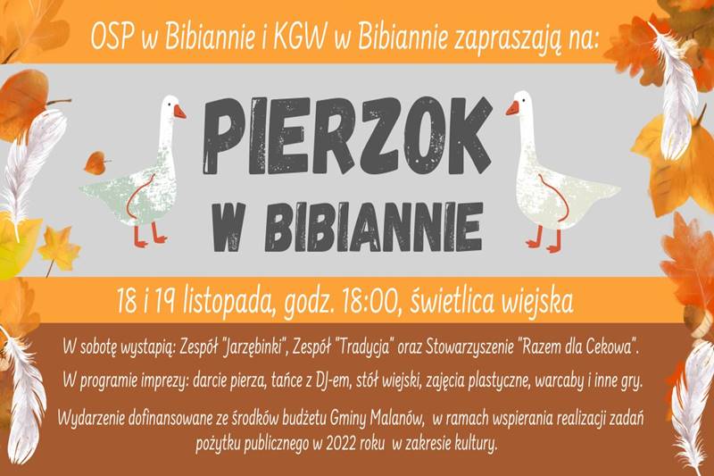 Pierzok w Bibiannie już w ten weekend. Tradycja, która trwa…