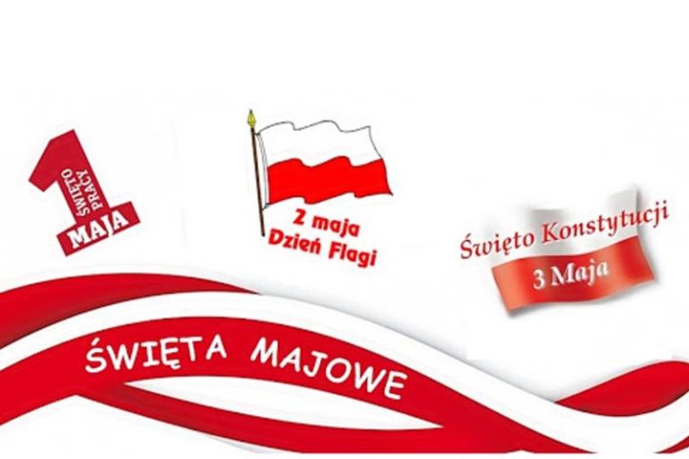 biało-czerwone na święta majowe: 1 maja Święto Pracy, 2 maja Dzień Flagi RP, 3 maja Święto Narodowe Trzeciego Maja