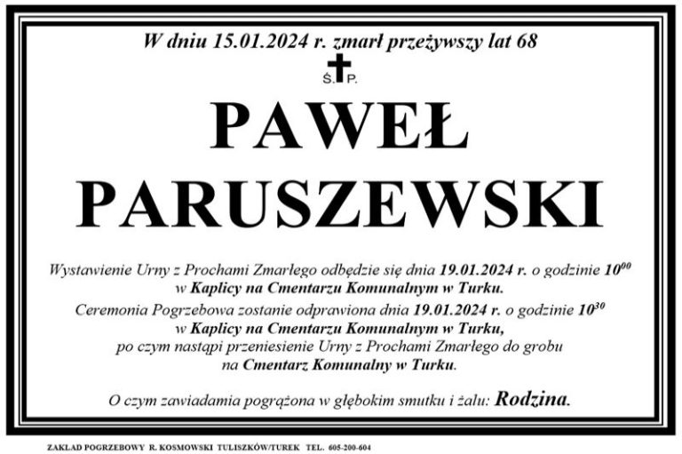 Paweł Paruszewski - nekrolog