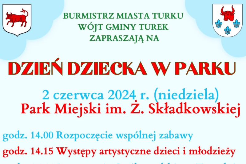 Dzień Dziecka, Turek 2024 - plakat promujący festyn