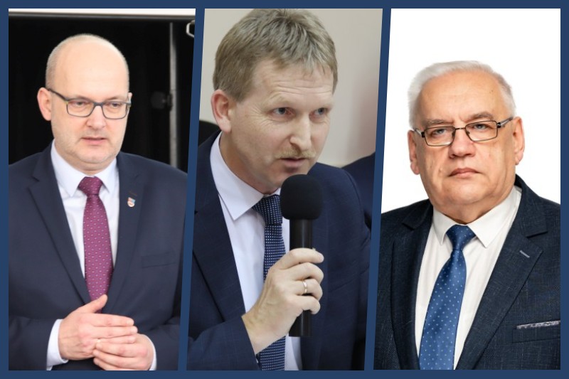 Od lewej: starosta Dariusz Kałużny, wicestarosta Władysław Karski, starosta Jan Smak