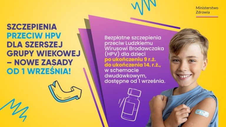 Bezpłatne szczepienia przeciwko HPV - ulotka
