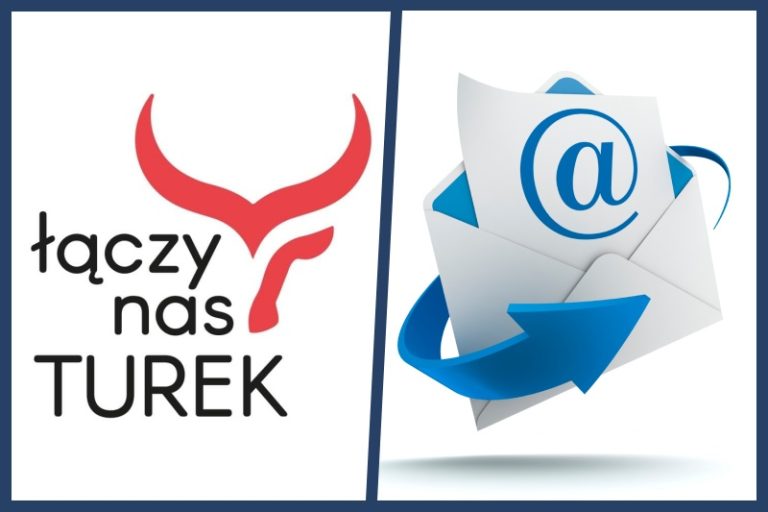 logo "Łączy nas Turek" oraz symbol graficzny e-maila