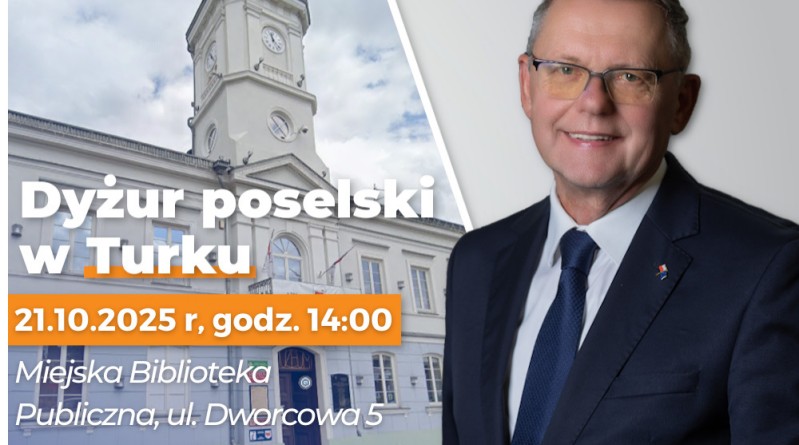 Tomasz Nowak zaprasza na dyżur poselski we wtorek 21 X