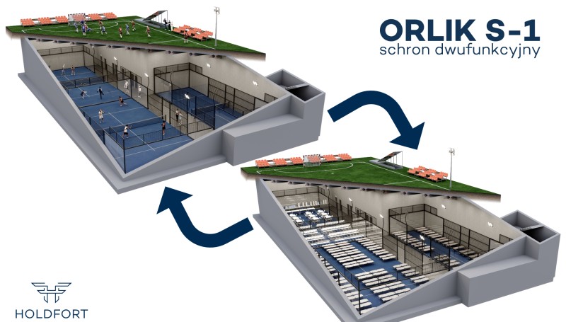 ORLIK S-1. Schron pod boiskiem i klub padlowy w jednym