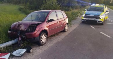 Pijany 20-latek rozbił auto. Uderzył w latarnię